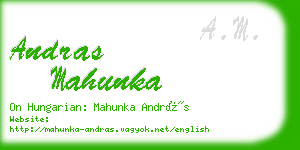 andras mahunka business card